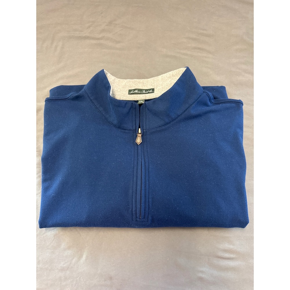 Southern Point Co Navy Blue Quarter Zip Pullover XXL Mens Mock Neck Sweatshirt